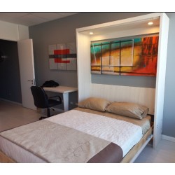WallBed vertical 2 plazas Melamina Egger Con Sistema de luces integrado
